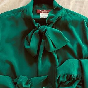 STUNNING MAX MARA SILK CREPE DE CHINE TIE BLOUSE